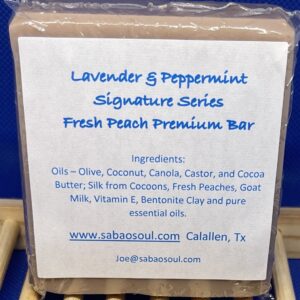 Signature Fresh Peach Premium Body Bar - Various Essential Oils - 5 oz